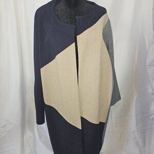 Ann Taylor Jacket Block Tan and Navy Blue Size XL